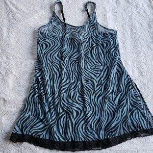 Victoria secret new baby doll  blue and black animal print M